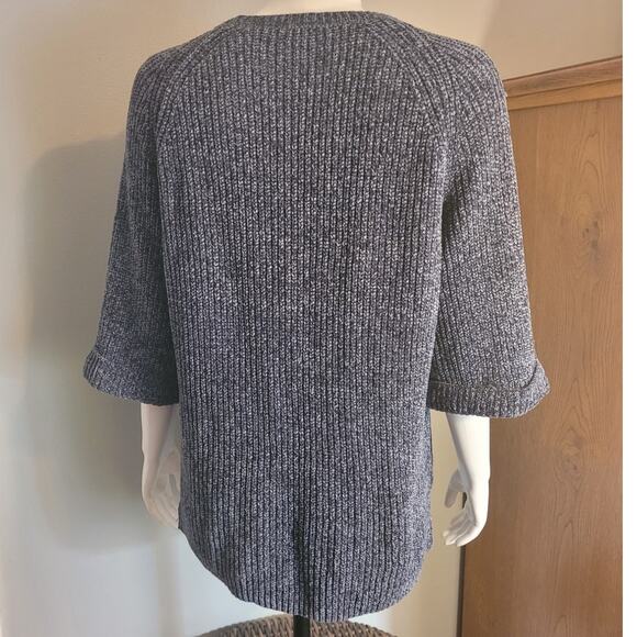 ARCHITECT Womens Black White Speckled Sweater Sz 1X 3/4 Cuffed Sleeves Hugge - Picture 4 of 10